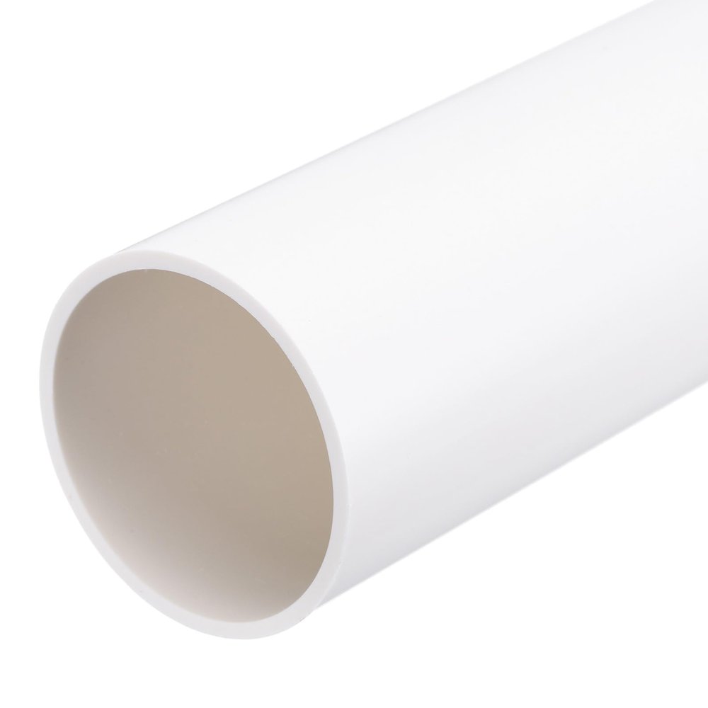MECCANIXITY 2 Inch PVC Rigid Tube Round Pipe Tubing Hardware Tubing 46mm ID 50mm OD 8" Length White High Impact for Water Pipe, Crafts