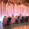 10ft x 10ft Pink Tulle Photo Backdrop Curtain with Lights String for Parties Wedding Sheer Baby Pink Curtain Backdrop for Birthday Party Baby Shower Photo Booth Photography Background Decorations view 4