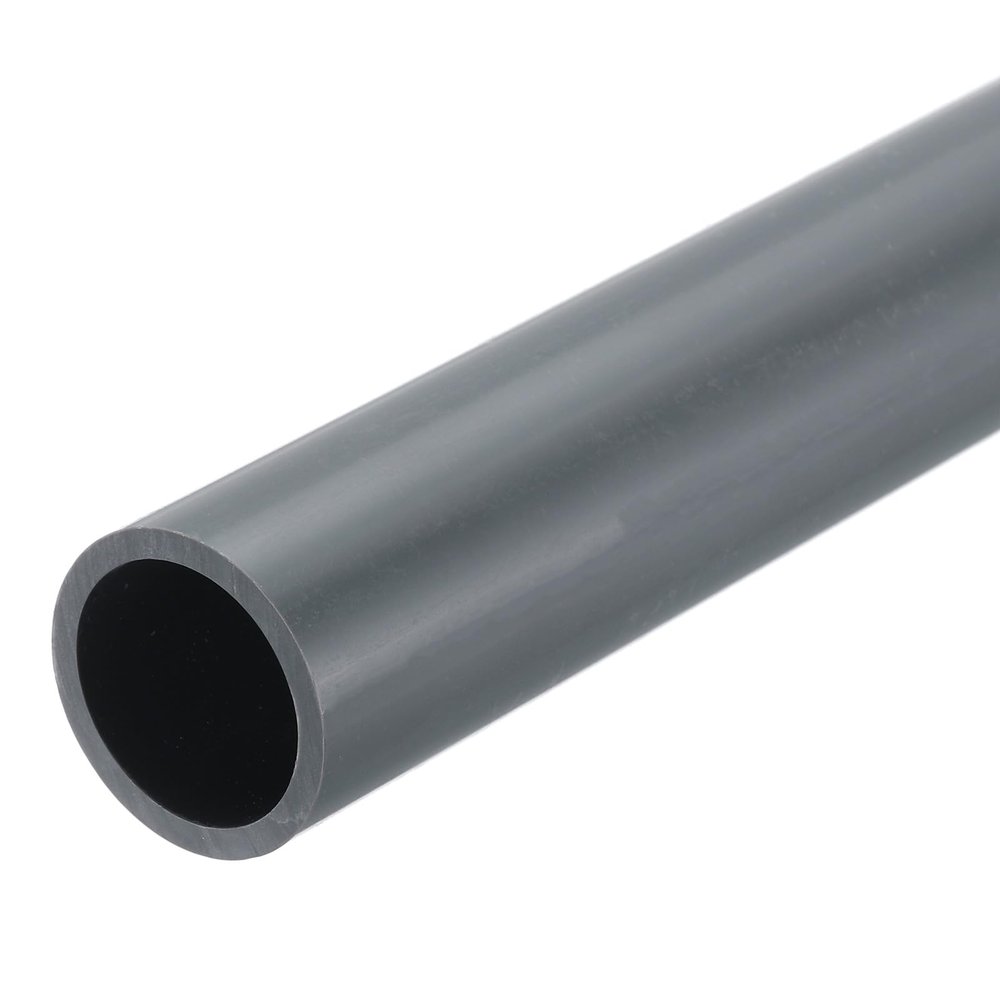 MECCANIXITY 1 Inch PVC Rigid Tube Round Pipe Tubing Hardware Tubing 21.6mm ID 26mm OD 8" Length Light Grey High Impact for Water Pipe, Crafts