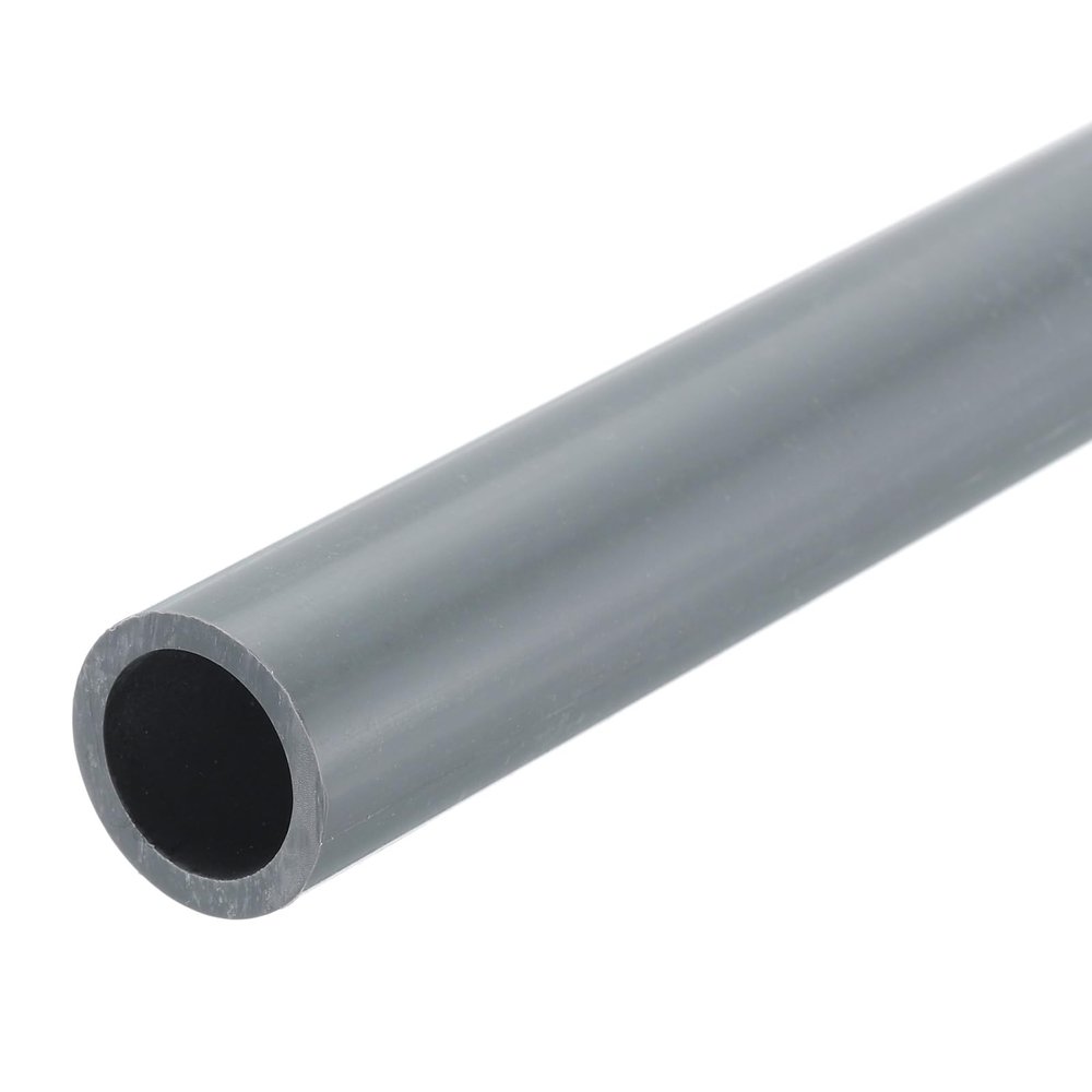 MECCANIXITY 7/8 Inch PVC Rigid Tube Round Pipe Tubing Hardware Tubing 16.6mm ID 22mm OD 8" Length Light Grey High Impact for Water Pipe, Crafts