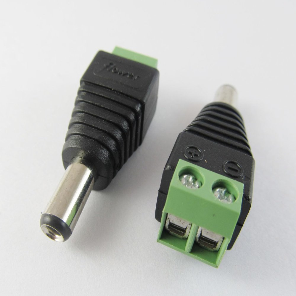 Generic 50x 5.5mm x 2.5mm Male DC Power LED CCTV Video Terminals Connector Adapter