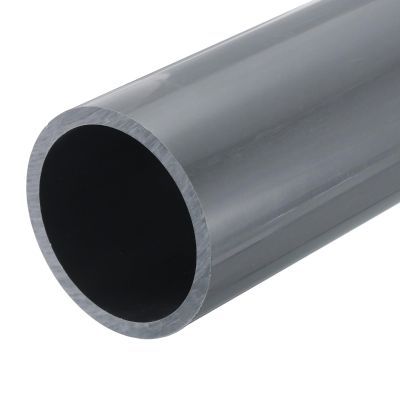 MECCANIXITY 3 Inch PVC Rigid Tube Round Pipe Tubing Hardware Tubing 63.8mm ID 75mm OD 8" Length Light Grey High Impact for Water Pipe, Crafts