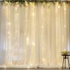 10ft x 10ft Beige Chiffon Backdrop Curtain with Lights String for Parites Wedding Wrinkle Free Curtain Photo Backdrops Drapes for Baby Shower Birthday Party Home Decorations view 1