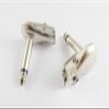 10pcs 1/4" 6.35mm Mono Speaker Right Angle Guitar Phono Plug Metal Body Silver view 1