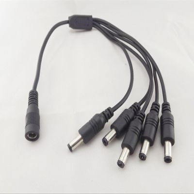 DirectNine Basics 10x DC Power Splitter Adapter Cable 5.5X 2.1mm Female to 5 Male Plug CCTV Camera