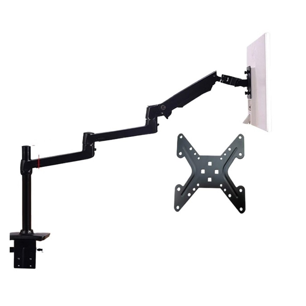 AVXANKTG DL-8013 Mechanical Spring 3-11kg 3 Long Arm Clip Grommet 100x100 75x75 Laptop Desktop Mount 17"-38" Monitor Desktop Stand(Color:with adaptor-01)