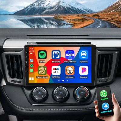 4G+64G Car Radio Stereo for Toyota RAV4 2013-2018 Car Radio 10 Inch IPS Touch Screen with Carplay Android Auto GPS Navigation AHD Camera, 4+64G