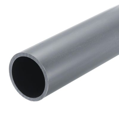 MECCANIXITY 2 Inch PVC Rigid Tube Round Pipe Tubing Hardware Tubing 42.6mm ID 50mm OD 8" Length Light Grey High Impact for Water Pipe, Crafts