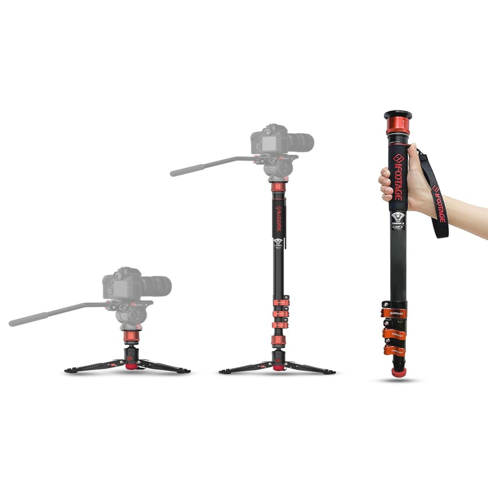 IFOOTAGE Monopod for Camera 71" Cobra 3 A180F,Quick Adjust Monopod with Feet, Walking Stick,CB3 Base Tripod,for Camera Photography,Travel,Payload up to 17.64 lbs/8 KG