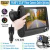3 Channel Dash Cam, FHD 1080P Dash Cam Front and Rear Inside, Three Way Car Dash Camera with Loop Recording, Parking Monitor, 4In Touch Screen Dash Camera for Cars, 10MCable view 2