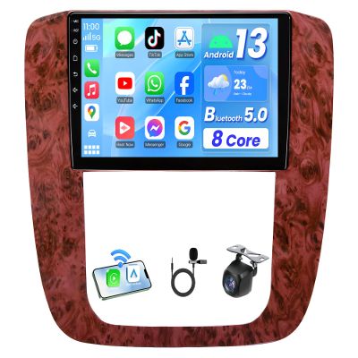 8Core Android 13 Car Radio for Chevy Silverado Tahoe Suburban GMC Yukon Sierra 2007-2013: 9" HD Touch Split Screen Stereo with Carplay Android Auto 5GWiFi Bluetooth5.0 Backup Camera GPS FM SWC
