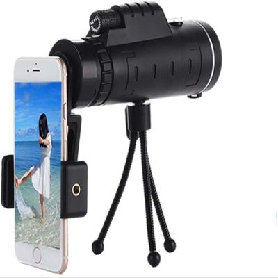 DirectNine Basics Portable Monocular Monocular Telescope 40X60 Monocular Scope Cell Phone Telescope with Smartphone Holder & Tripod for Bird Watching Camping Hiking Travelling Wildlife Secener Men Dad Gifts