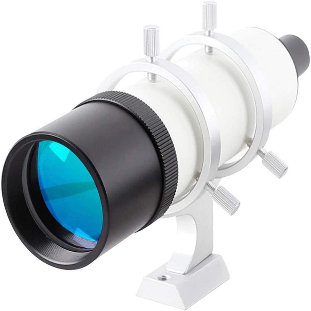 DirectNine Basics Portable Monocular Astronomical Telescope Accessories Optical Finder Tube Finder Scope with Black and White Bracket 7X50 Lightweight for Specific Area Observation