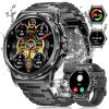 LIGE Military Smart Watch for Men(Answer/Make Call),1.43" HD AMOLED Rugged Smartwatch for iPhone Android Phone,Fitness Watch,Black Sport Watch with 120+ Sport Modes/5ATM Waterproof view 1