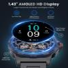 LIGE Military Smart Watch for Men(Answer/Make Call),1.43" HD AMOLED Rugged Smartwatch for iPhone Android Phone,Fitness Watch,Black Sport Watch with 120+ Sport Modes/5ATM Waterproof view 3