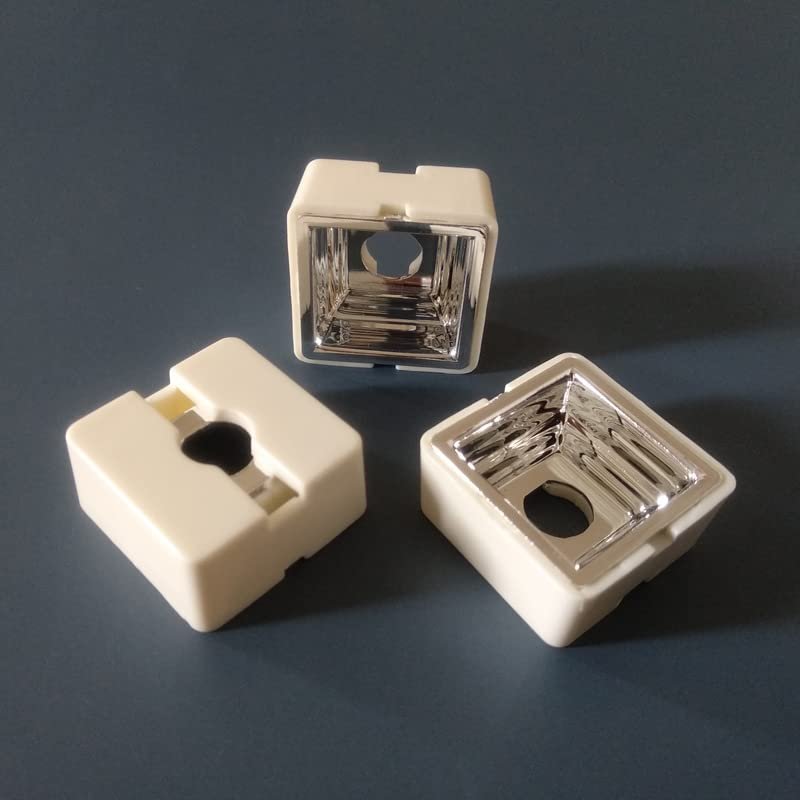 Xuanthang WAZ-25 Led Reflector Cup,Size: 22.8X22.8X10.3mm, with Holder Size: 25X25X12.4mm, Degree: 90, Clean Suace,PC