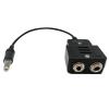 Pdflie 7mm Plug to Dual GA Female Plug, Audio Adapter with Mono/Stereo Switching for General Aviation Headset (Military Wiring) view 2