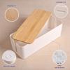 Cable Management Box -White Wooden Style Large Cord Organizer Box to Hide Wires Black Wooden Style Large Cord Organizer Box to Power Strips Cable Organizer Box for Home & Office 16" (L) x 6.2" (W) 5.3 view 4
