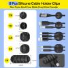 [313Pcs] Cable Management Kit, 67 Adhesive Cable Clips, Topavatop Desk Cord Organizer, 22 Reusable Cable Strap, 4 Cable Sleeve Split, 200 Nylon Cable Zip Ties with 20 Mounts for TV Office Home, Black view 4