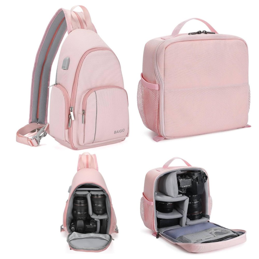 BAIGIO Camera Sling Bag Camera Backpack+Camera Insert Bag Inner Case Shockproof
