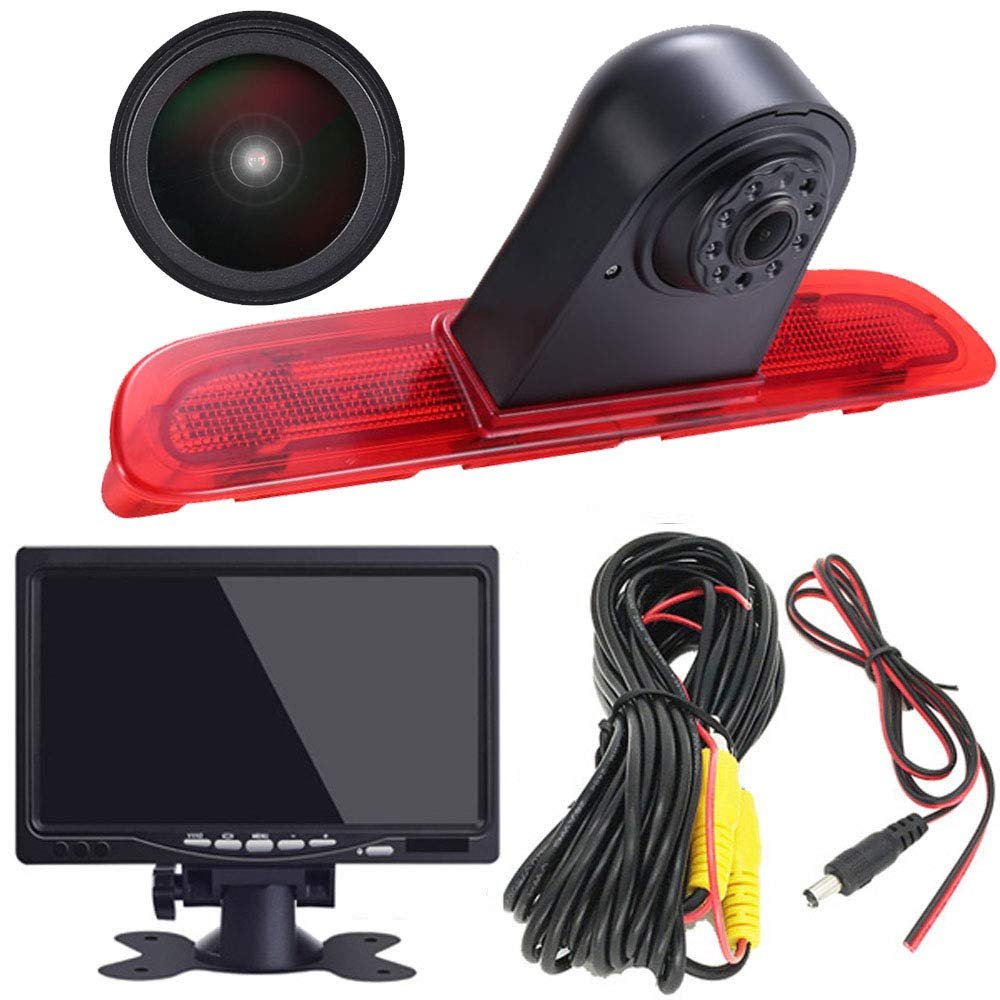 1280 x 720 Pixel Super HD Brake Light Reversing Camera with 7 Inch LCD Monitor, 170 Wide Angle Night Vision Reversing Camera Replacement for Toyota Commuter HiAce H200 MK5 Van LWB Brake Light Camera