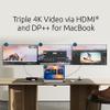 Kensington DisplayLink 4K Docking Station, Triple 4K for MacBook Pro/Air M1/M2/M3/M4, 14ports, 3xHDMI/3xDisplayPort,4xUSB A,2xUSB C 3.2, Ethernet, Audio, 100W PD (K33621NA) view 2
