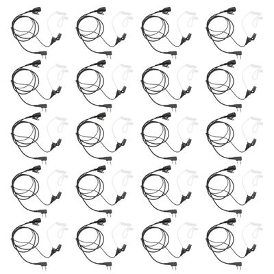 Pdflie K1 Surveillance Headset with PTT Mic Security Acoustic Tube Earpiece for Baofeng UV-5R UV-82 UV-82HP BF-888S BF-F8HP AR-152 Arcshell Retevis RT21 RT22 RT27 RT68 Kenwood 2Pin Radio (20pack)