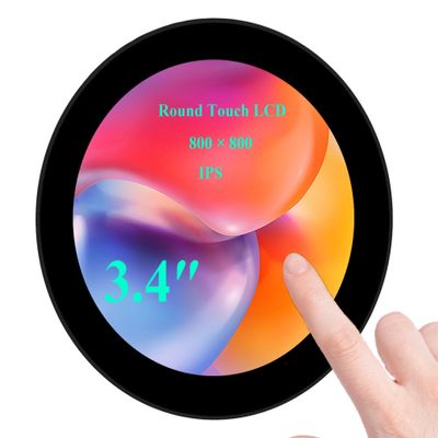 3.4inch HDMI Round TouchScreen for Raspberry Pi 5/4B/3B+/3A+/2B/B+/A+/Zero/Zero W/WH/Zero 2W, 800800 Resolution 10-Point Capacitive Touch IPS Display,Compatible with Jetson Nano/Mini PC,Driver Free