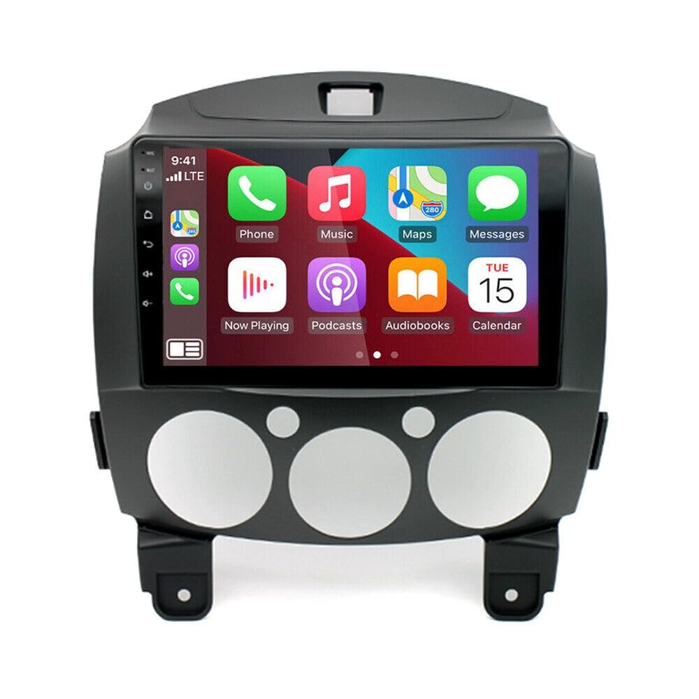 9 Inch HD Car Stereo Radio Zcargel Portable Wireless Touch Screen for carplay and Android 2+32g Android 13 Car Stereo with Wireless carplay Android Auto +Microphone Compatible for Mazda 2 2007-2013