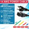 CablesAndKits - 3 Prong AC Power Cord (15ft) 4.5m - 15A/125V, 14 AWG - 5-15P to C19, (NEMA 5-15P to IEC-60320-C19) - Heavy Duty Power Cable for Servers, Network and Data Center Needs - (Black) view 2