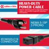 CablesAndKits - 3 Prong AC Power Cord (15ft) 4.5m - 15A/125V, 14 AWG - 5-15P to C19, (NEMA 5-15P to IEC-60320-C19) - Heavy Duty Power Cable for Servers, Network and Data Center Needs - (Black) view 3