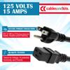 CablesAndKits - 3 Prong AC Power Cord (15ft) 4.5m - 15A/125V, 14 AWG - 5-15P to C19, (NEMA 5-15P to IEC-60320-C19) - Heavy Duty Power Cable for Servers, Network and Data Center Needs - (Black) view 4