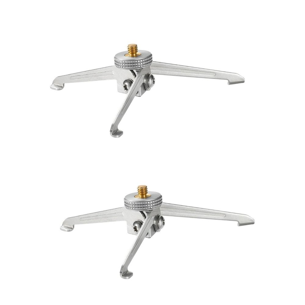 3pcs Gas Tank Tripod Screw Camera Tripod Flexible Tabletop Tripod Desktop Phone Holder Travel Tripod Adjustable Camera Tripod Mount Camping Lights Portable Aluminum Alloy (Silverx2pcs 14X14