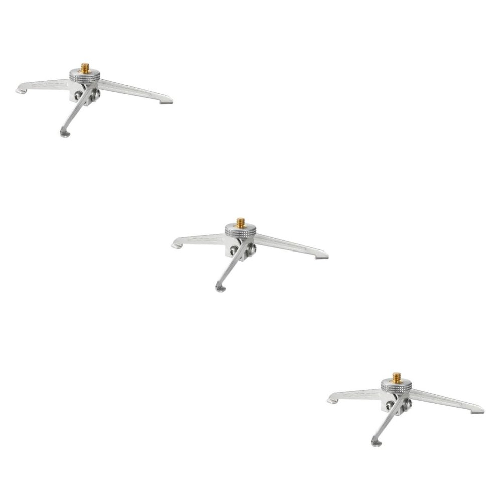3pcs Gas Tank Tripod Screw Camera Tripod Flexible Tabletop Tripod Desktop Phone Holder Travel Tripod Adjustable Camera Tripod Mount Camping Lights Portable Aluminum Alloy (Silverx3pcs 14X14