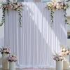 1014 ft Wrinkle Free White Backdrop Curtain for Wedding Parties, 2 Panels 514ft Height Silky Polyester Photo Backdrop Drapes for Parties Birthday Baby Shower Photography Background Cloth view 1