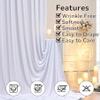 1014 ft Wrinkle Free White Backdrop Curtain for Wedding Parties, 2 Panels 514ft Height Silky Polyester Photo Backdrop Drapes for Parties Birthday Baby Shower Photography Background Cloth view 3