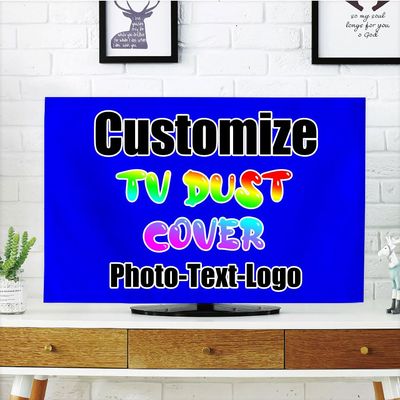 DYAGSIO Custom TV Dust Cover with Photo, Compatible with Modern 42" LCD LED, Design Your Own Personalized with Picture Logo Text TV Dust Cover Cloth Decoration Living Room, Blue