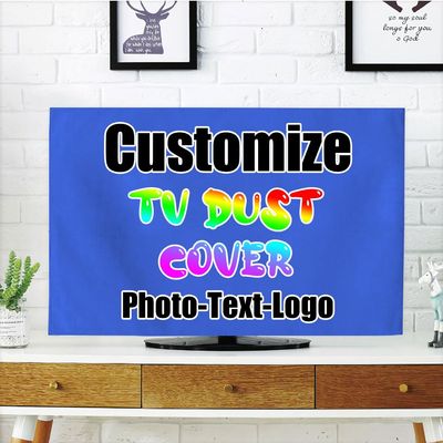 DYAGSIO Custom TV Dust Cover with Photo, Compatible with Modern 32" LCD LED, Design Your Own Personalized with Picture Logo Text TV Dust Cover Cloth Decoration Living Room, RoyalBlue