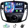 4 Core+64G ROM Car Radio for Ford Focus 2012 2013-2018: 9 Inch 1280x800 HD Touch Screen Car Stereo with Wireless CarPlay Android Auto Bluetooth WiFi GPS FM 1080P Backup Camera SWC Mirror Link view 1