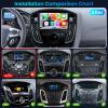 4 Core+64G ROM Car Radio for Ford Focus 2012 2013-2018: 9 Inch 1280x800 HD Touch Screen Car Stereo with Wireless CarPlay Android Auto Bluetooth WiFi GPS FM 1080P Backup Camera SWC Mirror Link view 2
