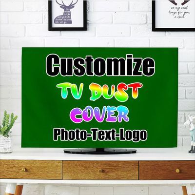 DYAGSIO Custom TV Dust Cover with Photo, Compatible with Modern 60" LCD LED, Design Your Own Personalized with Picture Logo Text TV Dust Cover Cloth Decoration Living Room, DarkGreen