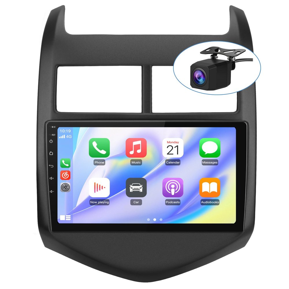 Junsun 5G WIFI Car Radio Stereo for Chevy Aveo Sonic 2011 2012 2013 2014 2015 with Wireless Android Auto Carplay 2G+32G 9 inch Android 13 Touch Screen with SWC GPS Navigation DSP BT Free Backup Camera