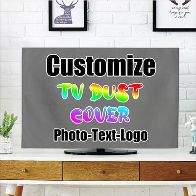 DYAGSIO Personalized TV Dust Cover, Cover Type 37" LCD LED, Customized with Photo Logo Text TV Dust Cover Cloth Decoration Living Room, Gray