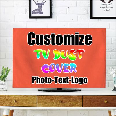 DYAGSIO Custom TV Dust Cover with Photo, Compatible with Modern 32" LCD LED, Design Your Own Personalized with Picture Logo Text TV Dust Cover Cloth Decoration Living Room, Tomato
