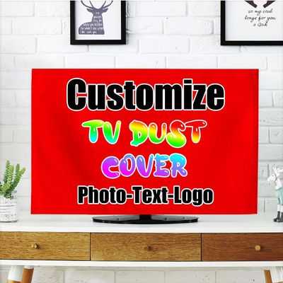 DYAGSIO Personalized TV Dust Cover, Cover Type 37" LCD LED, Customized with Photo Logo Text TV Dust Cover Cloth Decoration Living Room, Red