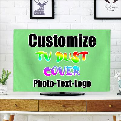 DYAGSIO Custom TV Dust Cover with Photo, Compatible with Modern 50"/52" LCD LED, Design Your Own Personalized with Picture Logo Text TV Dust Cover Cloth Decoration Living Room, LightGreen