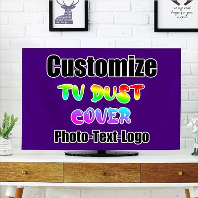 DYAGSIO Personalized TV Dust Cover, Cover Type 65" LCD LED, Customized with Photo Logo Text TV Dust Cover Cloth Decoration Living Room, Indigo