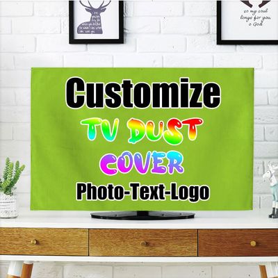 DYAGSIO Custom TV Dust Cover with Photo, Compatible with Modern 42" LCD LED, Design Your Own Personalized with Picture Logo Text TV Dust Cover Cloth Decoration Living Room, YellowGreen