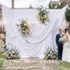 10FTx12FT White Wrinkle-Free Wedding Backdrop Curtain -Silky Washable White Polyester Drapes for Baby Showers, Birthday Parties, Photography, and Wedding Receptions-2 Panels 5FTx12FT view 1