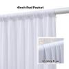 10FTx12FT White Wrinkle-Free Wedding Backdrop Curtain -Silky Washable White Polyester Drapes for Baby Showers, Birthday Parties, Photography, and Wedding Receptions-2 Panels 5FTx12FT view 2